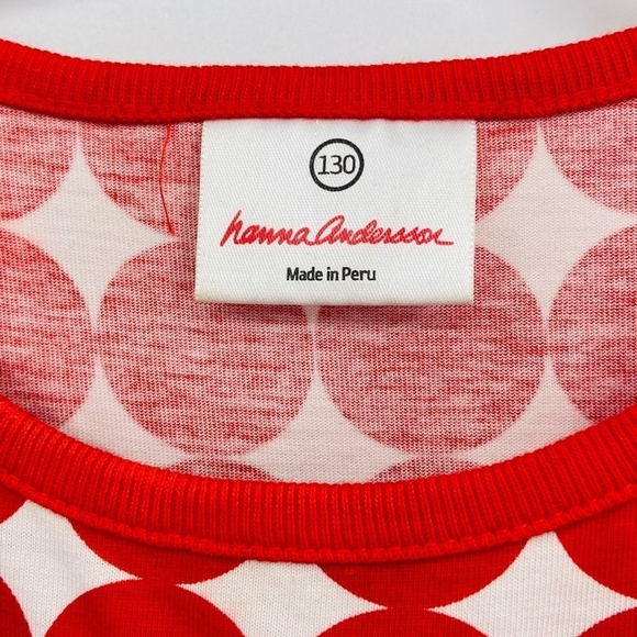HANNA ANDERSSON Girls Red Polka Dot Pocket Shift Dress Size 8 - Picture 5 of 7